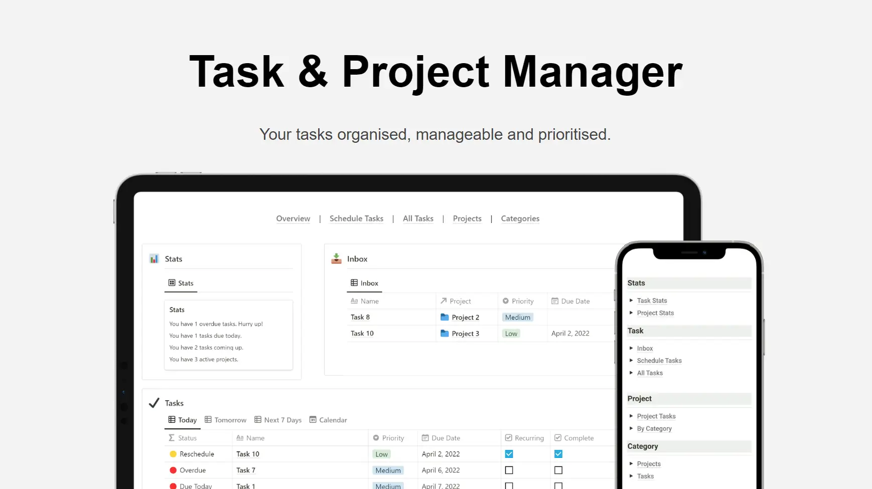 Task and Project Manager for Notion